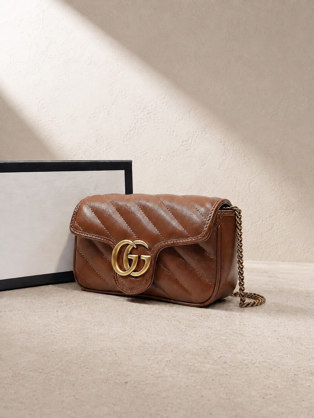 Gucci GG Marmont Super Mini Caramel Matelasse Shoulder Bag - Picture 3 of 6